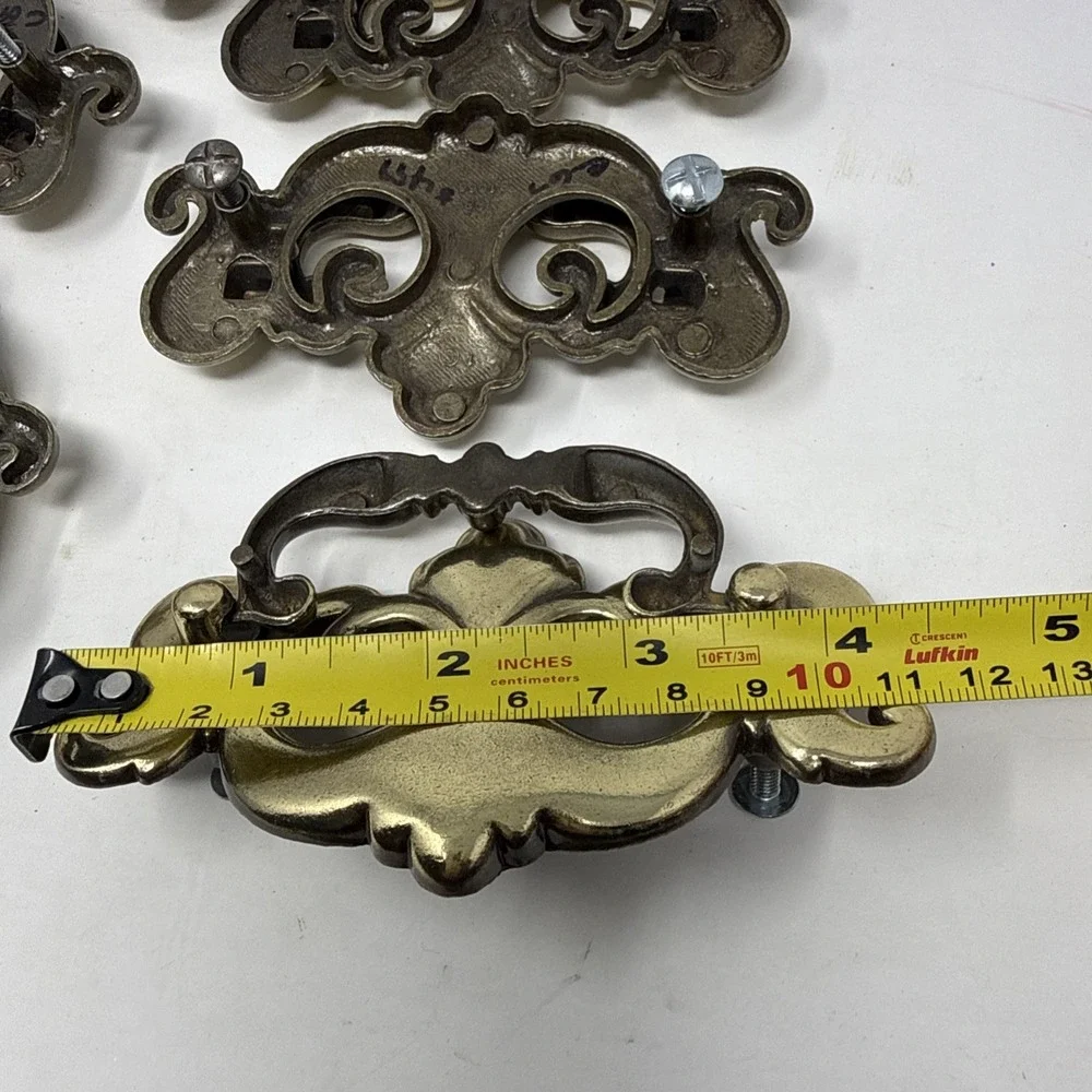 14 Chippendale Bat Wing Drop Handle Cabinet Drawer Pull Brass 3 Inch Center